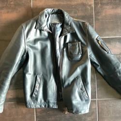 Blouson CUIR Arm&eacute;e de l,Air A&eacute;ronautique Navale en cuir TYPE  PN tr&egrave;s bel &eacute;tat rare CHASSE