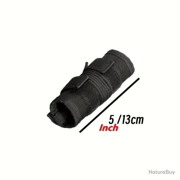 Housse de silencieux noire � scratch 13cm