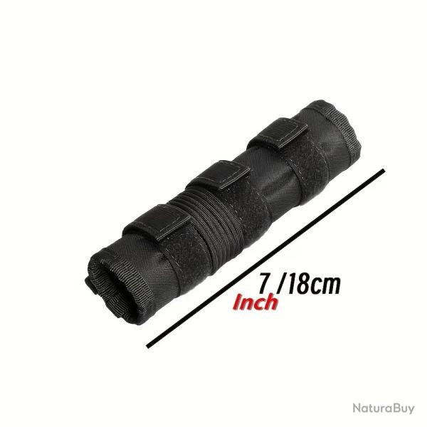 Housse de silencieux noire � scratch 18cm