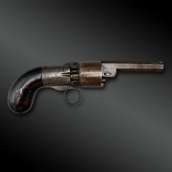 Revolver poivri&egrave;re sign&eacute; J. Herman - Li&egrave;ge, Belgique - XIX&egrave;me si&egrave;cle