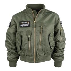 Blouson aviateur enfant F-35 - Veste pilote US Air Force Fostex Vert, 122-128 cm