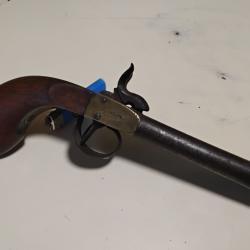 Pistolet de voyage Alsacien SOULTZ. Vers 1830. tr&egrave;s bel &eacute;tat d'origine.