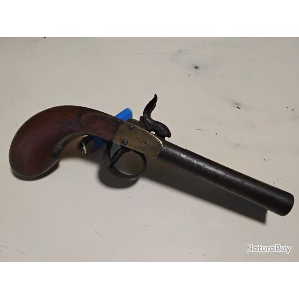 Pistolet de voyage Alsacien SOULTZ. Vers 1830. tr�s bel �tat d'origine.