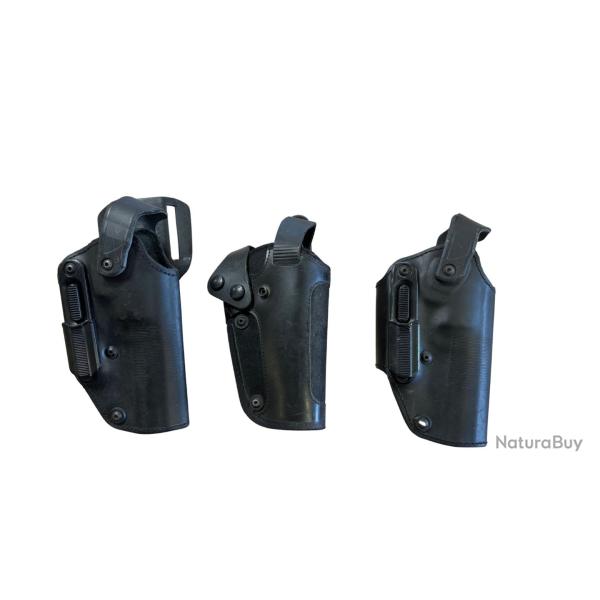Lot de 3 holsters droitier - �quipement police / professionnel - Occasion - Vendus en l'�tat