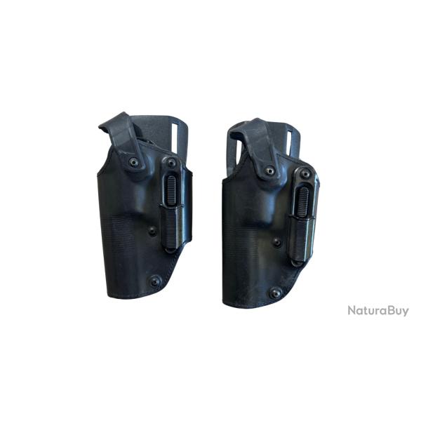 Lot de 2 holsters cuir gaucher GK Pro - �quipement police - Occasion - D�part 1 �