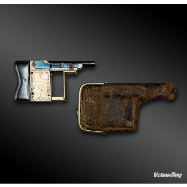 PISTOLET Le Merveilleux, mod�le luxe avec �tui - France - Vers 1889