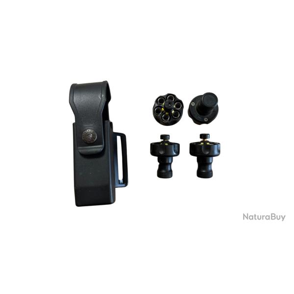Porte-chargeur rigide + 4 speed loaders revolver - �quipement police - Occasion