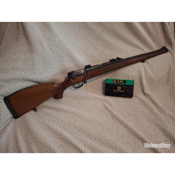 Lot d'exception, Mauser 66S Stutzen Cal. 7x64 (Premi�re main) + Montage Pivotant + 8 Bo�tes RWS