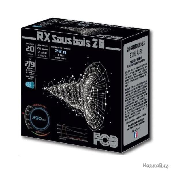 Cartouches FOB RX SOUS BOIS calibre 20/70 n�7/9 28g bourre � jupe x25