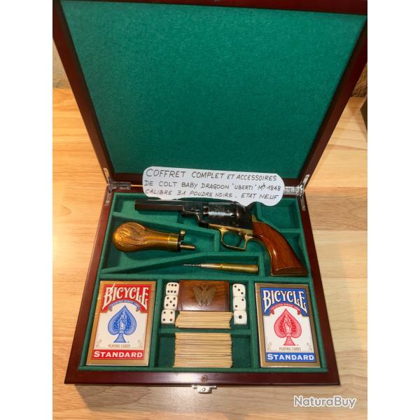 COFFRET COMPLET ET ACCESSOIRES COLT BABY DRAGOON UBERTI MLE 1848 CALIBRE 31