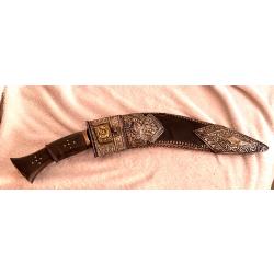 Couteau ancien Kukri N&eacute;palais de prestige Khotimora. Gurkha- collection.