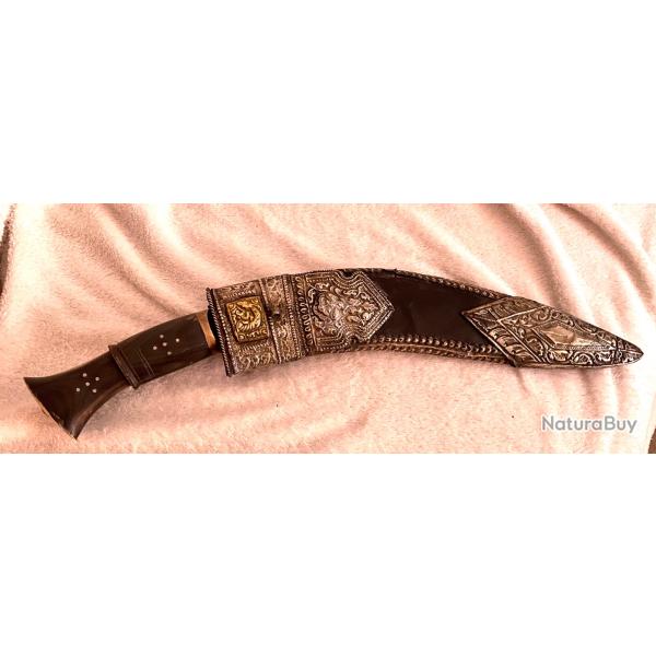 Couteau ancien Kukri N�palais de prestige Khotimora. Gurkha- collection.