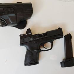 S&W M&P9C cal 9mm PAK avec red dot et holster