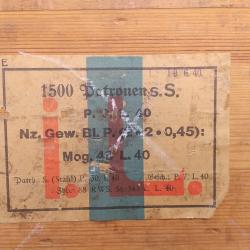 Caisse Munitions Allemande 1940 "Luftdichter Patronenkasten" - &Eacute;tiquette Intacte & Zinc