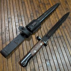 Superbe Ba&iuml;onnette Mauser Yougoslave M48 - PREDUZECE 44 - Monomatricule - 100% Bronzage - GOUSSET
