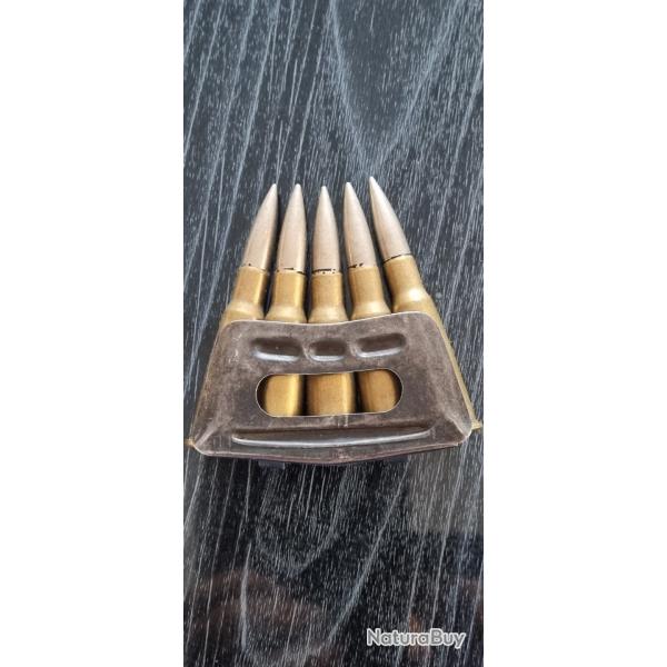 5 Cartouche 8mm lebel avec clips origine