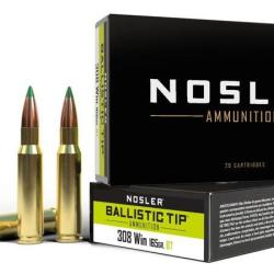 Munitions NOSLER Cal.308win BALLISTIC TIP 165gr 10.7g par 60
