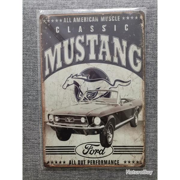 Plaque m�tal Ford Mustang 30 cm sur 20 cm neuve