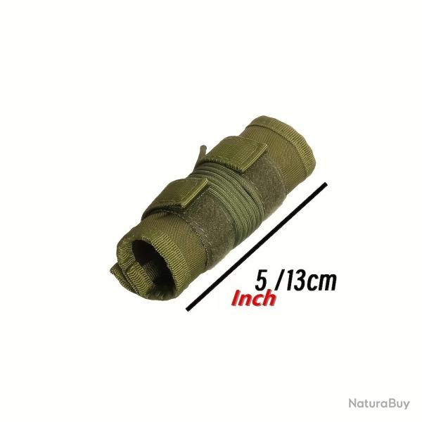 Housse de silencieux verte � scratch 13cm