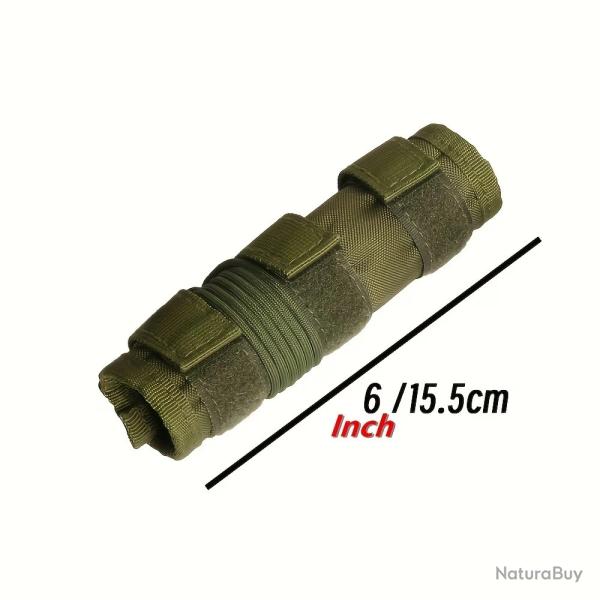 Housse de silencieux verte � scratch 15.5cm
