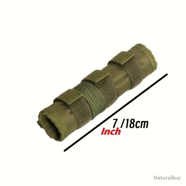 Housse de silencieux verte � scratch 18cm