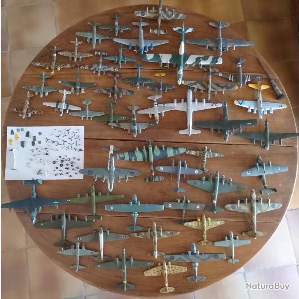 Magnifique collection 47 avions miniatures militaires 1/144e (M�tal/Diecast)