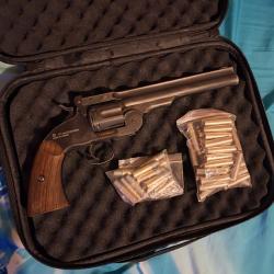 Revolver &agrave; plombs 6" ASG Schofield noir vieilli 4.5 mm + 40 douilles plombs + 12 douilles Bb's