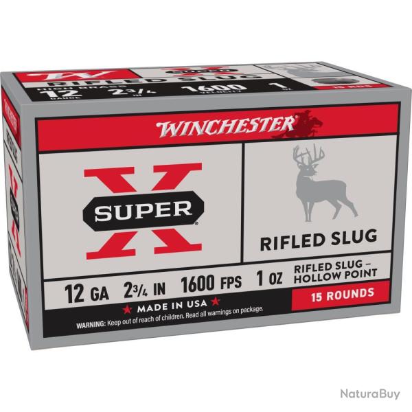 BALLES RIFLED SLUG SUPER-X 12/70 28G X15 - WINCHESTER