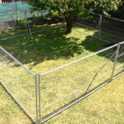 Chenil GEANT 50m&sup2; RENFORCE chien XXL enclos chien cloture galvanis&eacute; box chien cielterre-commerce