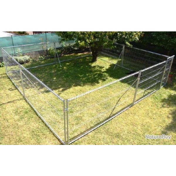 Chenil GEANT 50m� RENFORCE chien XXL enclos chien cloture galvanis� box chien cielterre-commerce