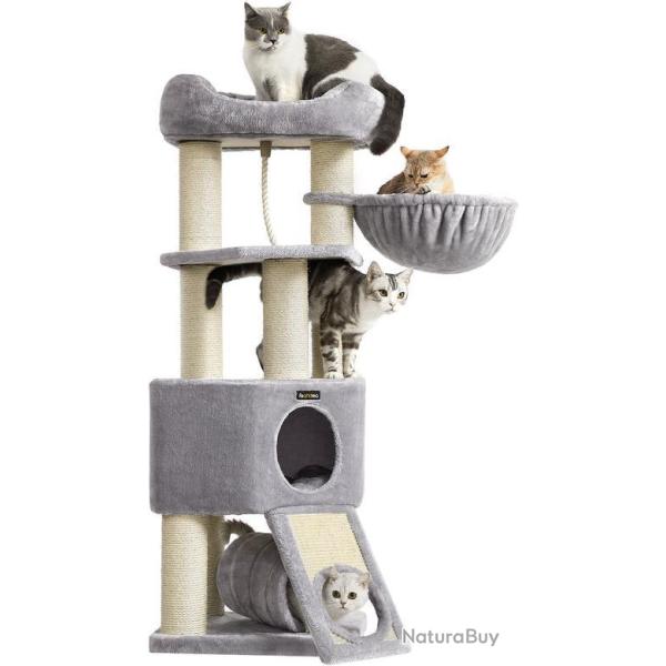Arbre � chat avec plateforme d'observation grande grotte tunnel 50 x 50 x 141 cm stable confortable