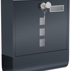 Bo&icirc;te aux lettres murale avec serrure et porte-journal 30,5 x 9,5 x 33,3 cm pratique style moderne