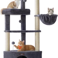 Arbre &agrave; chat tour de jeux pour chats 48,5 x 48,5 x 140,7 cm avec niches et plateformes confortables