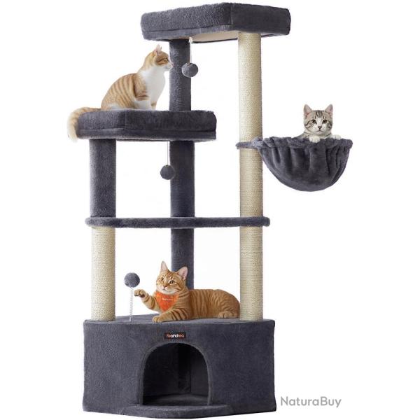 Arbre � chat tour de jeux pour chats 48,5 x 48,5 x 140,7 cm avec niches et plateformes confortables