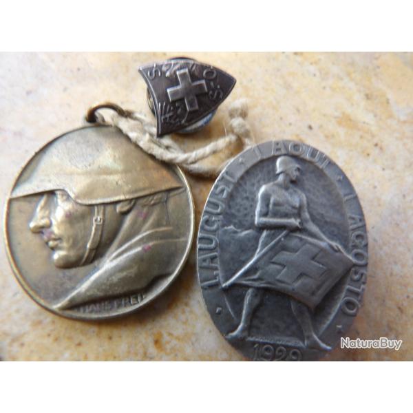 m�daille insigne Suisse 1918 1929 f�te nationale don
