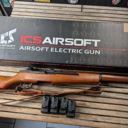 ICS M1 Garand AEG + 4 chargeurs + Sangle