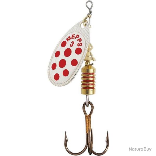 CUILLERE MEPPS AGLIA DECOREE PTS ROUGES ARGENT 4