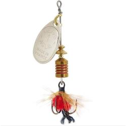 CUILLERE MEPPS AGLIA MOUCHE ROUGE ARGENT 1