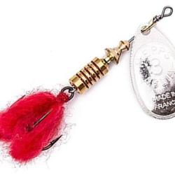 CUILLERE MEPPS AGLIA WINNER ARGENT + POMPON ROUGE 4