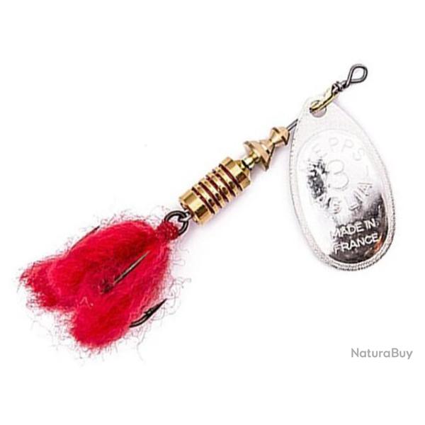 CUILLERE MEPPS AGLIA WINNER ARGENT + POMPON ROUGE 4