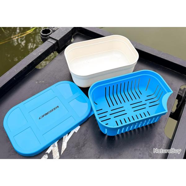BAIT TUB 600ML CLOSED LID + DRAIN