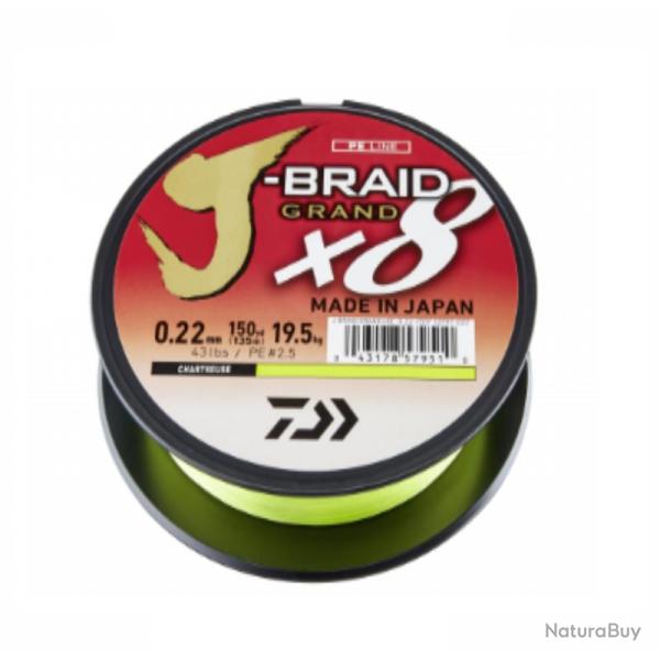 J-BRAID GRAND X8E - CHARTREUSE 10/100 270M