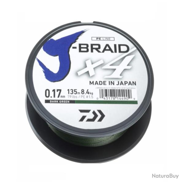 J-BRAID X4E - DARK GREEN 135M 10/100