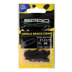 SLEEVE SPRO MATTE BLACK SINGLE BRASS CRIMP 0,60MM