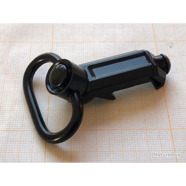 Attache sangle QD � d�gagement rapide par bouton-poussoir. Aluminium.