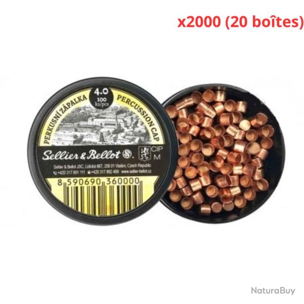 AMORCES SELLIER & BELLOT 4.0 POUDRE NOIRE x2000 