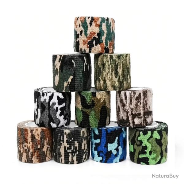 Lot de 10 Rubans Adh�sifs Camouflage, Motifs Assortis, Au Hasard