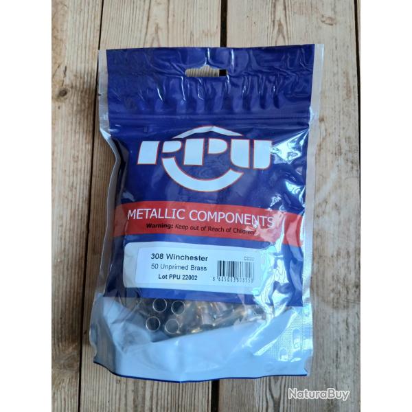 douilles .308 PPU  - 50 pcs