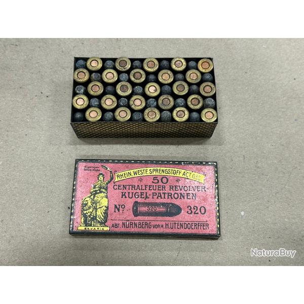 Boite de 50 cartouches 320 Bull Dog - balle plomb - marquage : RWS 320 - PRIX PORT COMPRIS