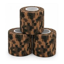 Lot de 3 Rubans Adh&eacute;sif Camouflage For&ecirc;t Auto-Agrippant 5 cm x 4,5 m